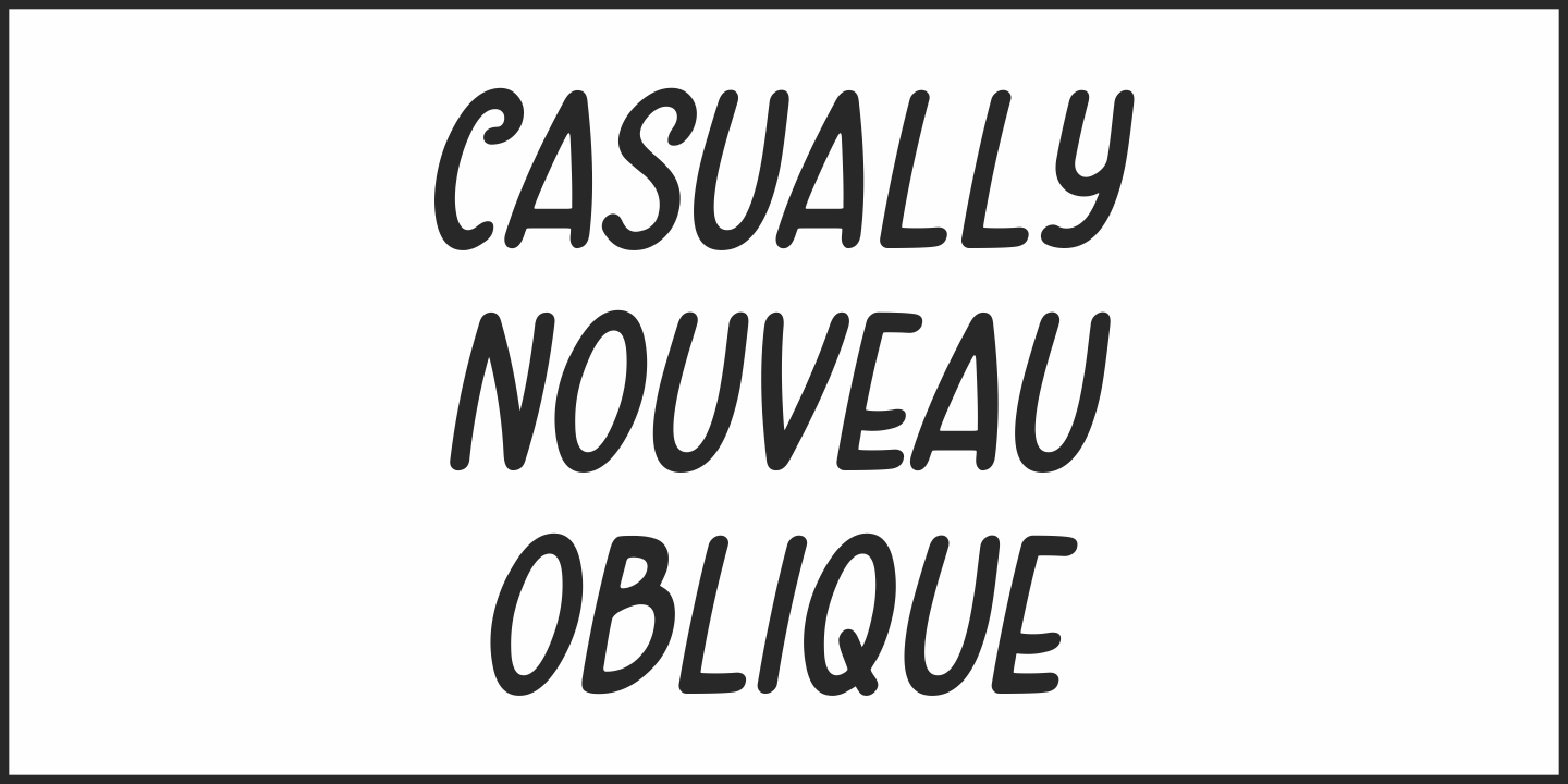 Beispiel einer Casually Nouveau JNL Regular-Schriftart